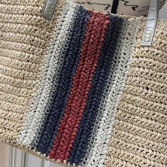 CROCHET STRAW TOTE BAG Boho chic INC AESTHETIC SUMMER BEACHY - Picture 9 of 13